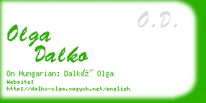 olga dalko business card